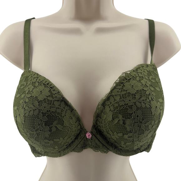Victoria's Secret Dream Angels Lace Push Up Bra Woodland Green 36D - Picture 1 of 7